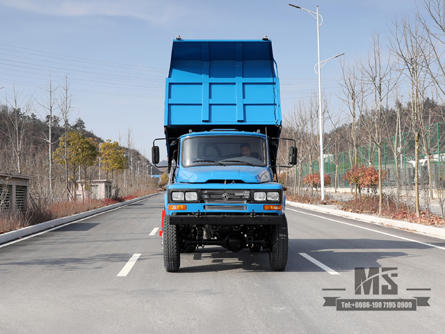 蓝色 170hp 东风 4*4 自卸卡车 自卸卡车 _单排尖头建筑斯蒂矿用卡车_出口专用 整车 改装制造商