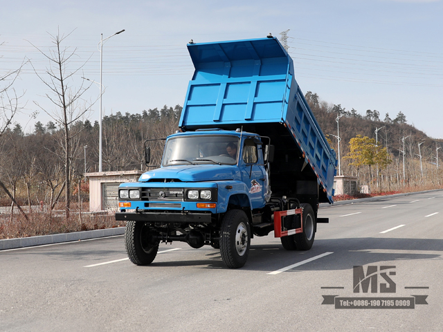 蓝色 170hp 东风 4*4 自卸卡车 自卸卡车 _单排尖头建筑斯蒂矿用卡车_出口专用 整车 改装制造商