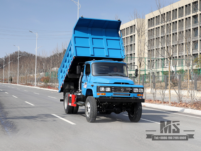 蓝色 170hp 东风 4*4 自卸卡车 自卸卡车 _单排尖头建筑斯蒂矿用卡车_出口专用 整车 改装制造商