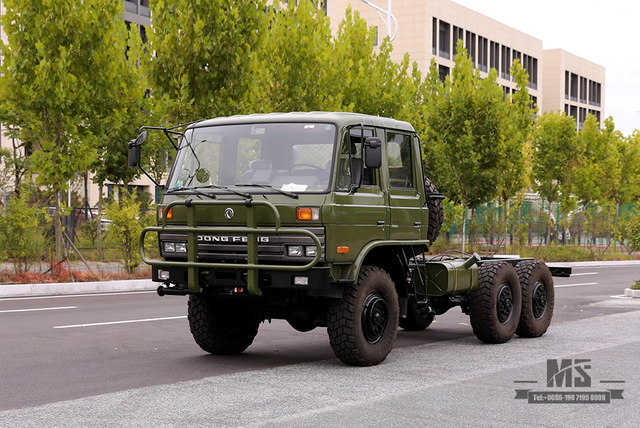 190马力军绿东风EQ2102六驱底盘_6×6 EQ246 153双排驾驶室越野底盘_东风出口专用整车 底盘