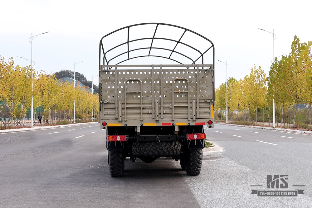 东风六轮驱动EQ2100卡车_ 6×6 190hp 3.5T东风长头单排高货箱带篷布杆运输卡车_全驱出口专用卡车