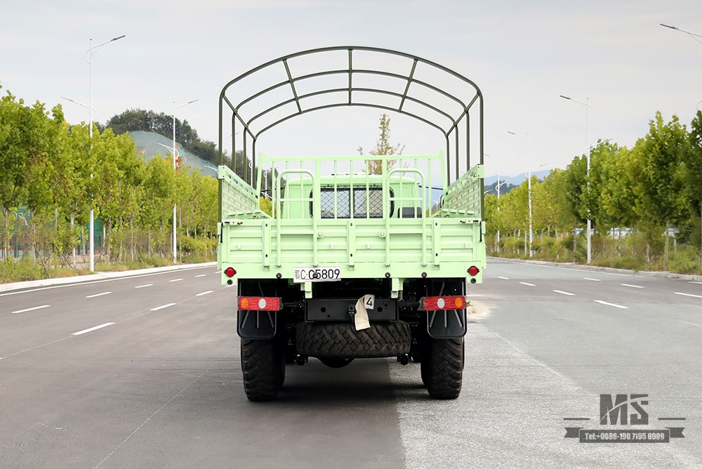 东风六轮驱动EQ2100越野卡车_190马力东风6×6 3.5T三轴单排尖头卡车带篷布杆_出口专用整车 
