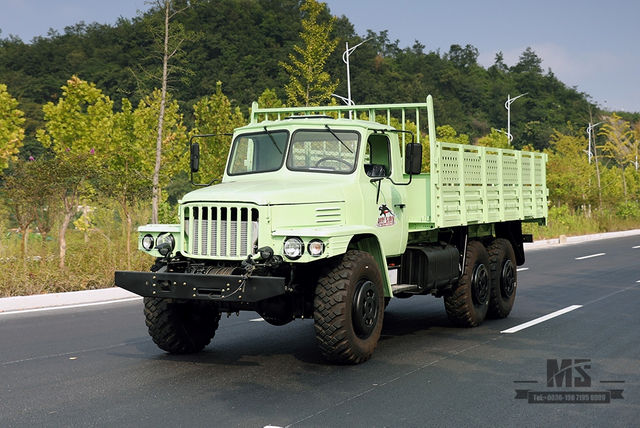 东风六驱EQ2100越野卡车_190马力东风3.5T三轴薄荷绿单排尖头全驱卡车_出口专用整车 