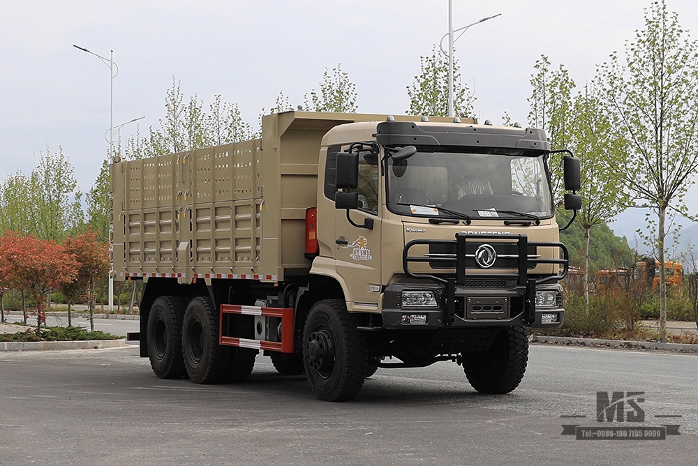 东风6×6越野专用自卸卡车_260马力六驱三轴后7T/13T双胎矿用卡车自卸车_6WD出口专用整车