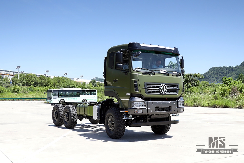 340马力东风6×6底盘_六轮驱动平头一排半底盘货车底盘_6*6出口特价整车