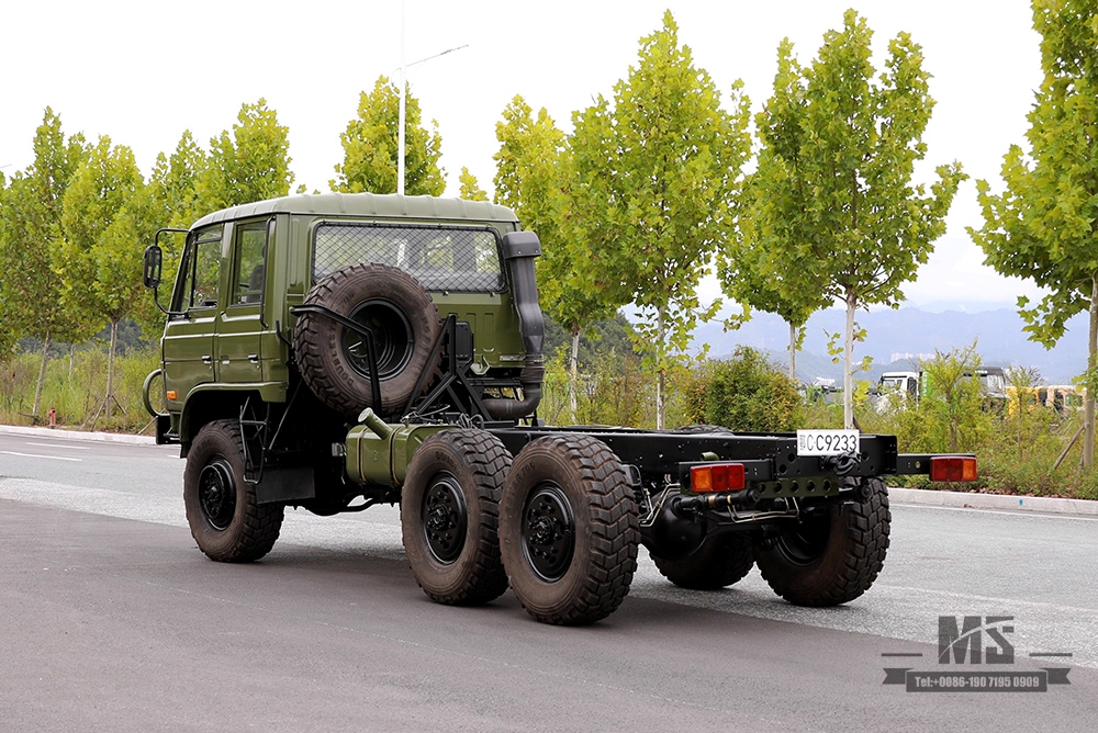 190马力军绿东风EQ2102六驱底盘_6×6 EQ246 153双排驾驶室越野底盘_东风出口专用整车 底盘
