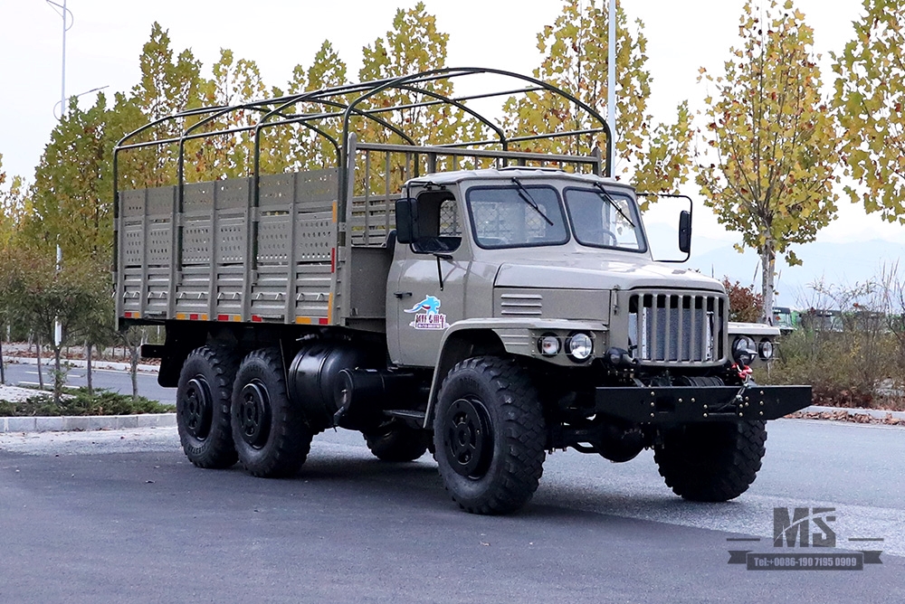 东风六轮驱动EQ2100卡车_ 6×6 190hp 3.5T东风长头单排高货箱带篷布杆运输卡车_全驱出口专用卡车