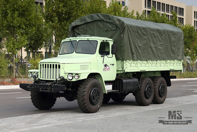EQ2100E6D薄荷绿东风六驱越野车_190马力东风245单排尖头全驱货车_出口专用整车