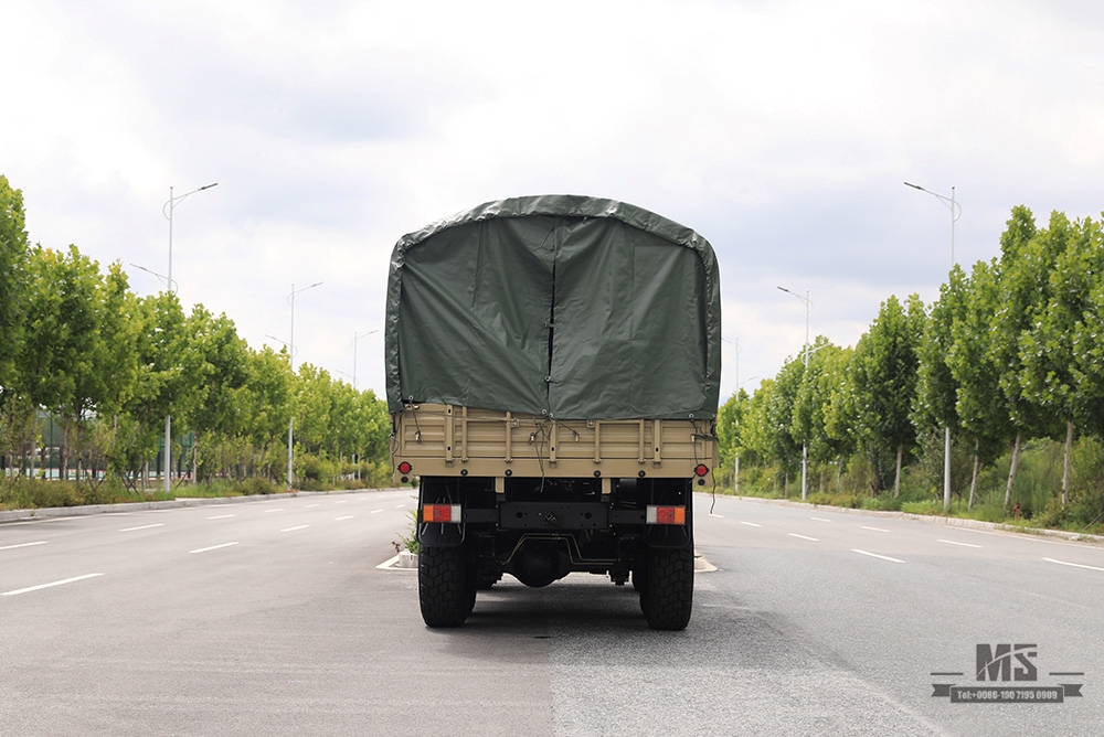 东风六驱驼灰EQ2102越野车_190马力三轴驼灰篷布杆货车_全轮驱动出口专用整车