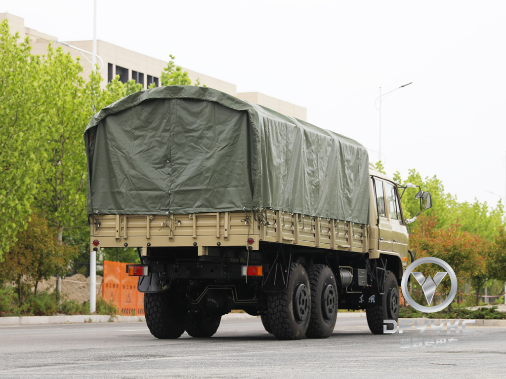 Donggfeng EQ2102N越野卡车 - 210hp双行沙漠货物整车 |导出模型|带有篷布的空调