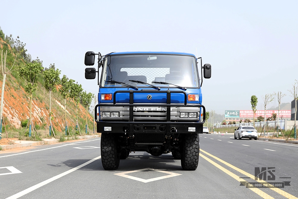 210马力东风EQ2102六轮驱动底盘_6×6蓝色153一排半驾驶室越野底盘_东风六轮驱动卡车底盘出口专用卡车底盘