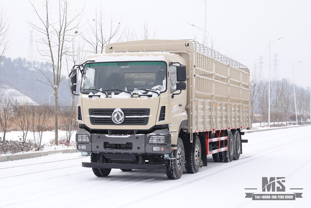 东风8*4仓栅运输车_420马力平头车_长途卡车出口专用整车