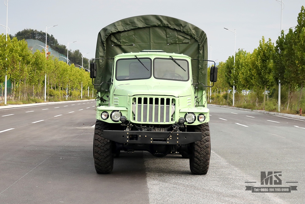 EQ2100E6D薄荷绿东风六驱越野车_190马力东风245单排尖头全驱货车_出口专用整车