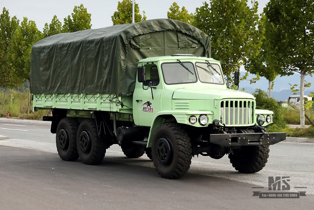 EQ2100E6D薄荷绿东风六驱越野车_190马力东风245单排尖头全驱货车_出口专用整车