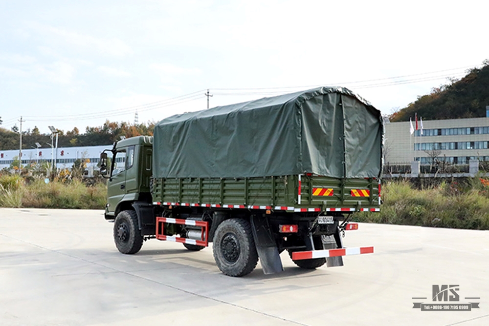 210马力东风四轮驱动越野自卸卡车_4×4平头排半自卸卡车带篷布杆_东风4*4出口特价整车