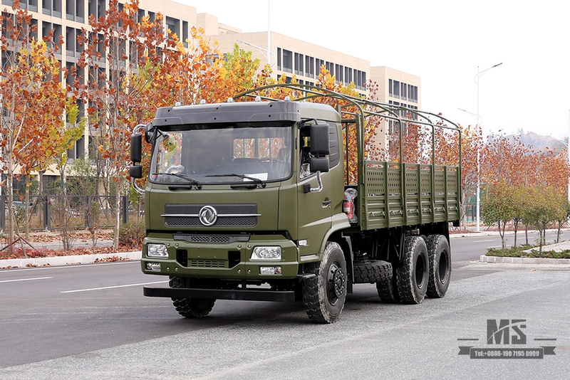 210马力东风6*4越野卡车_东风6x4平头半货车带篷布杆_出口特价整车