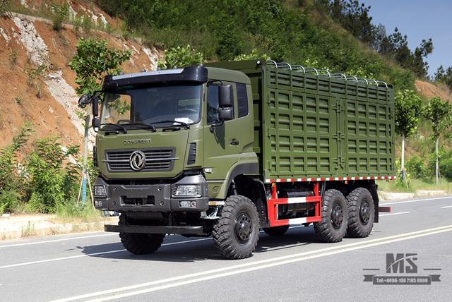 340马力东风六轮驱动越野货车_6*6 15T高集装箱重型卡车_6WD出口专用物流车