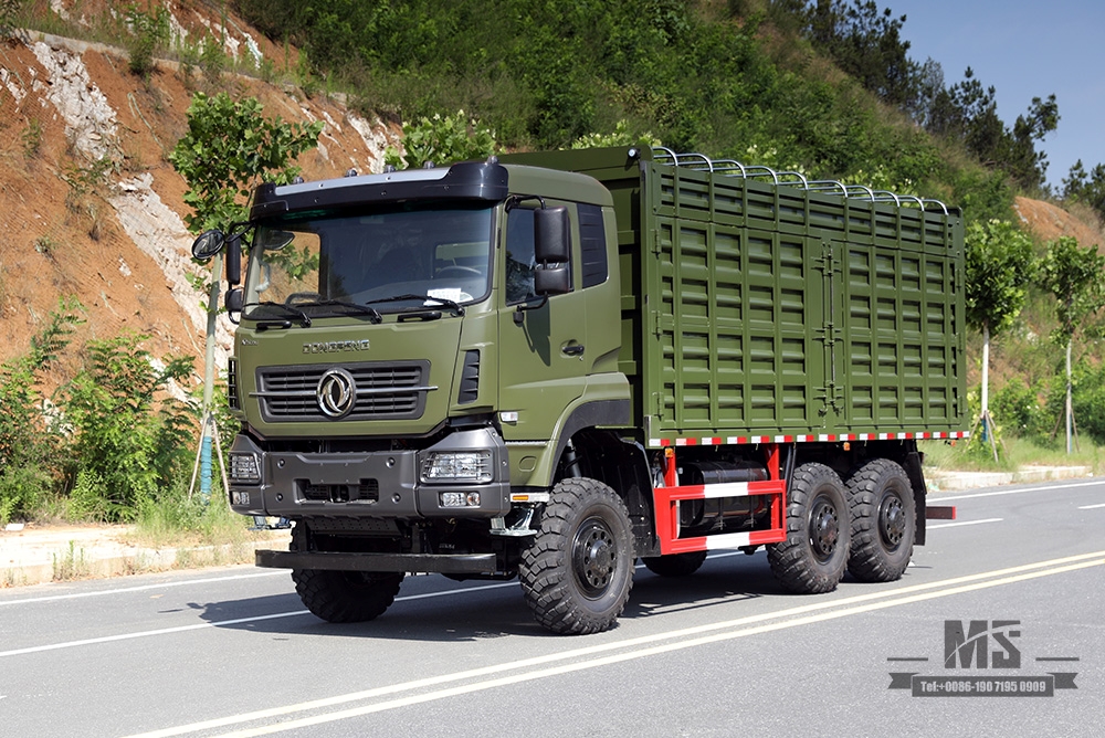 340马力东风六轮驱动越野货车_6*6 15T高集装箱重型卡车_6WD出口专用物流车