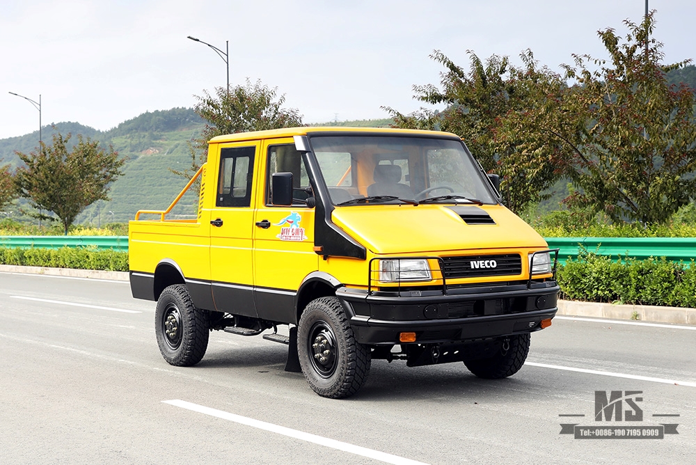 113马力4WD依维柯短头双排驾驶室皮卡车_3T小型6座迷你越野卡车_经典依维柯2045改装厂家出口特价整车 