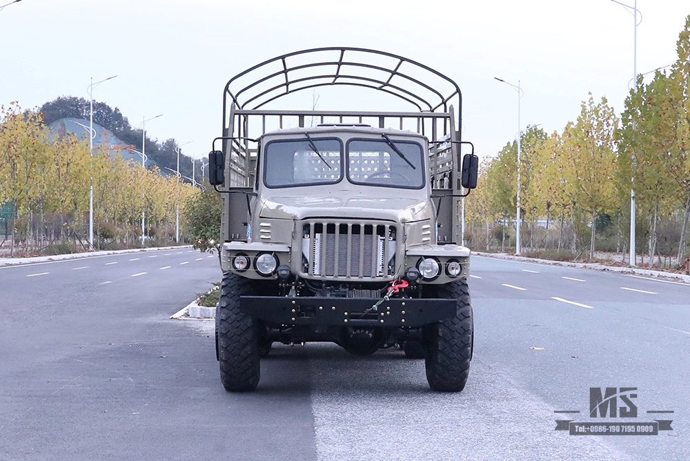 东风六轮驱动EQ2100卡车_ 6×6 190hp 3.5T东风长头单排高货箱带篷布杆运输卡车_全驱出口专用卡车