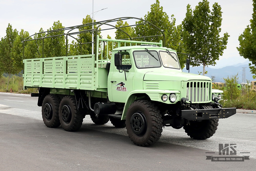 东风六轮驱动EQ2100越野卡车_190马力东风6×6 3.5T三轴单排尖头卡车带篷布杆_出口专用整车 