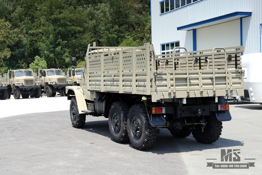 驼灰EQ2082卡车_东风170马力六驱240越野卡车_尖头双玻运输整车_6×6 25Y出口专用卡车