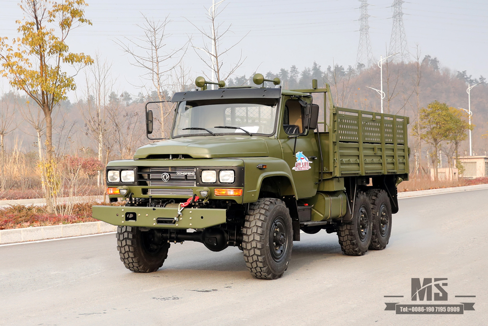 6×6东风EQ2082_170马力EQ2082六驱双玻越野专用车_240运输整车_出口专用整车