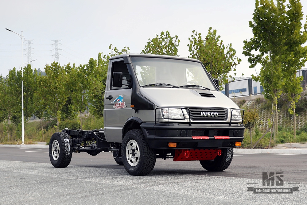 银色 113hp 依维柯 4*4 底盘_四轮驱动小型 底盘 依维柯短头 底盘_4WD 出口特价 整车 底盘 