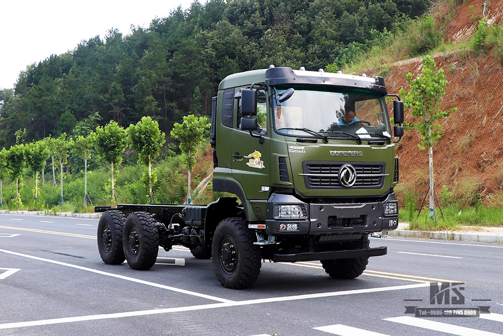东风6×6越野底盘_六轮驱动东风平头一排半底盘货车底盘 全驱 6*6出口专用整车