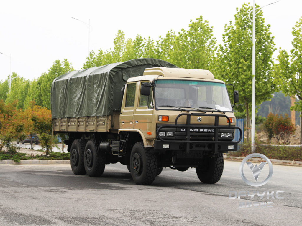 Donggfeng EQ2102N越野卡车 - 210hp双行沙漠货物整车 |导出模型|带有篷布的空调