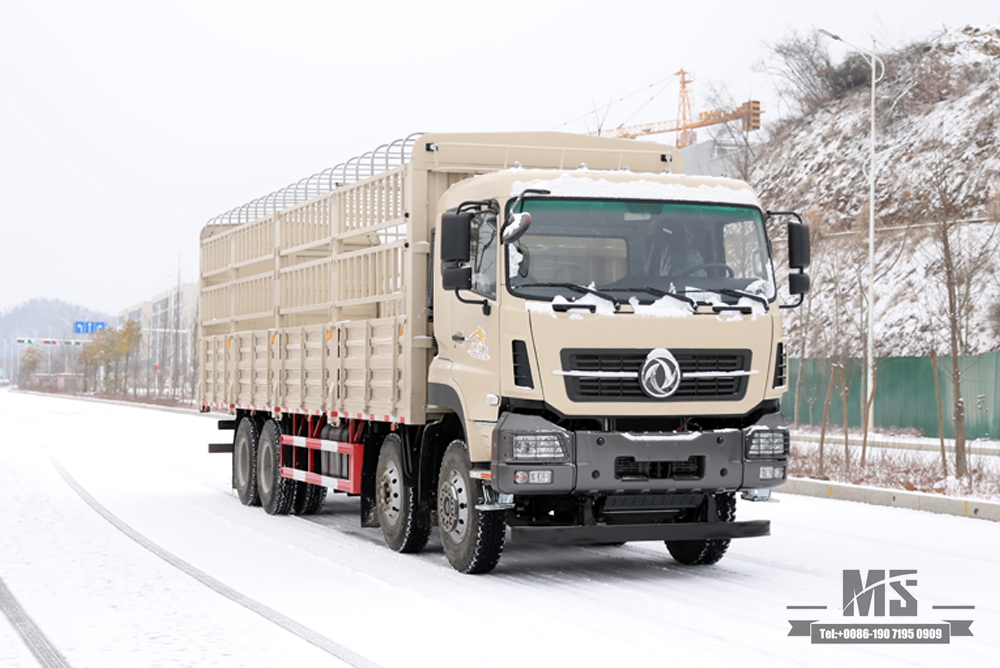东风8*4仓栅运输车_420马力平头车_长途卡车出口专用整车
