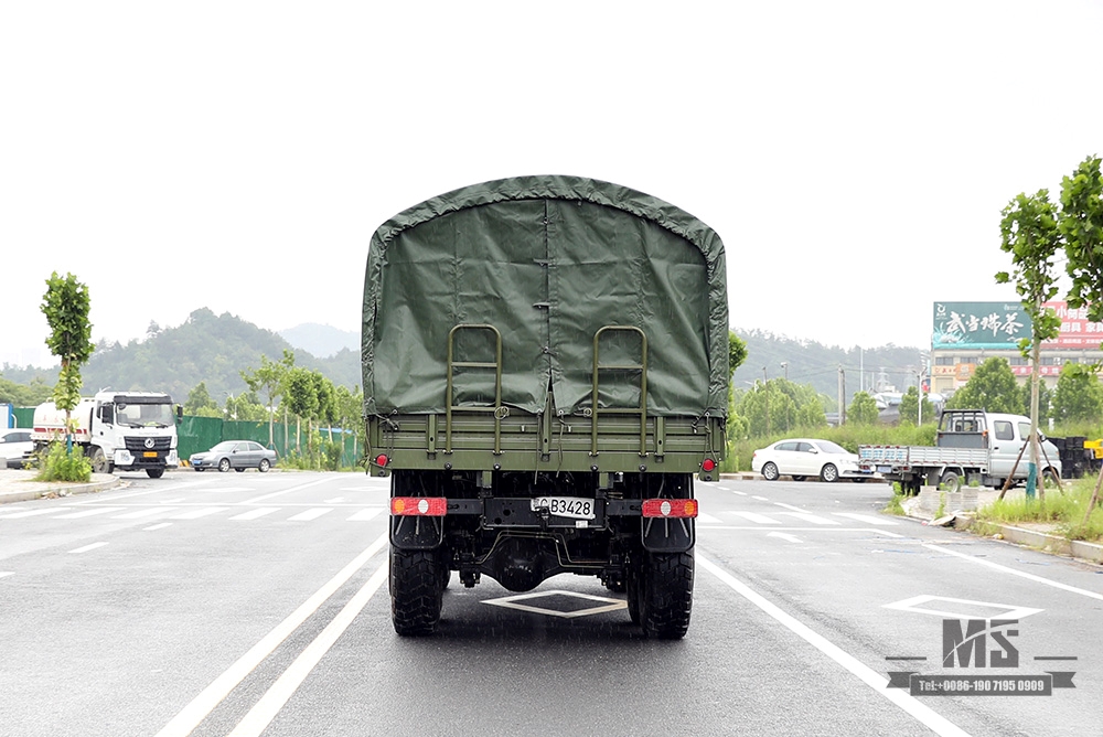 东风 210 马力六轮驱动货车_6*6 军绿色平头运输车带篷布杆保险杠改装制造商_东风 6WD 出口特价 整车