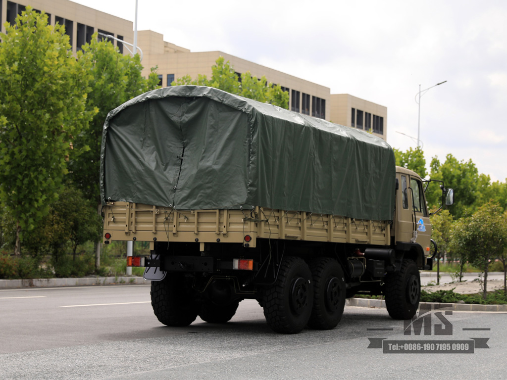 Dongfeng六轮驱动骆驼灰色EQ2102中国制造的越野卡车190 hp三轴骆驼灰色货车，带有防水油棒