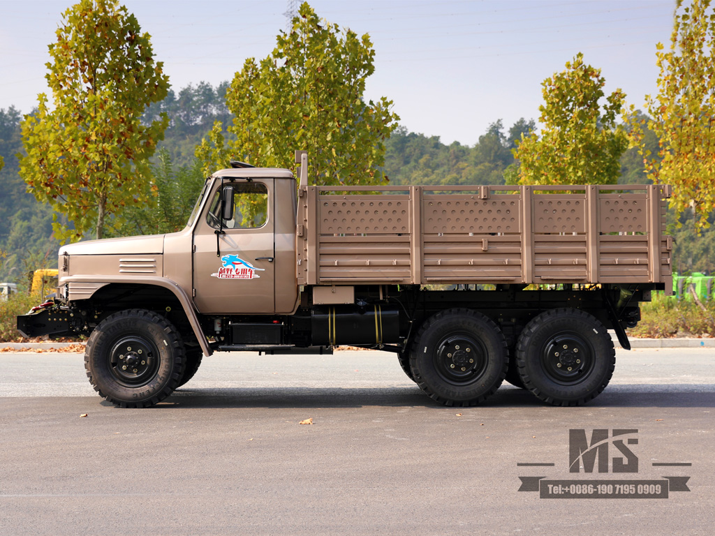 经典EQ2082香槟色整车 6x6东风尖头单排矿用卡车专用整车