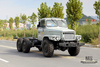 6*6灰白色EQ2100E6DJ东风六轮驱动底盘_210马力尖头双层玻璃140驾驶室卡车底盘出售_出口特价底盘
