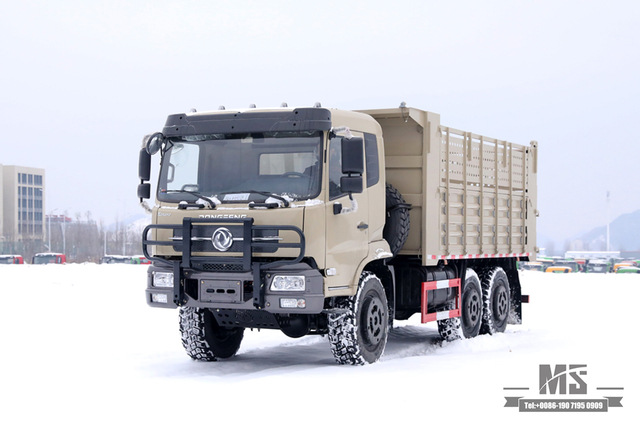 6×6东风六轮驱动自卸卡车_平头货箱挡板加高自卸车6*6越野运输卡车_出口特价整车