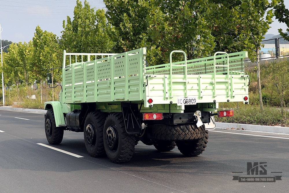 东风六驱EQ2100越野卡车_190马力东风3.5T三轴薄荷绿单排尖头全驱卡车_出口专用整车 