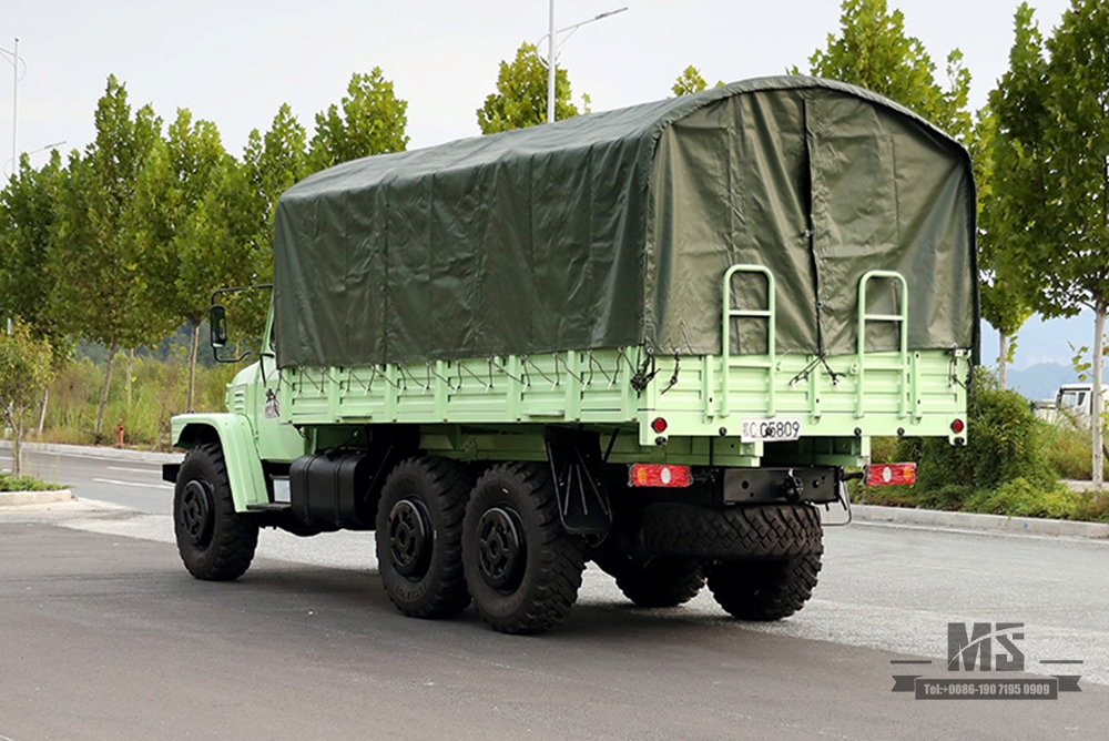 EQ2100E6D薄荷绿东风六驱越野车_190马力东风245单排尖头全驱货车_出口专用整车