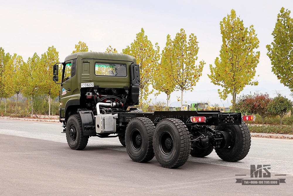 450HP东风六轮驱动重型卡车底盘改装_6×6重型卡车三轴商用整车 底盘_6WD后双15T定制底盘出口特价底盘