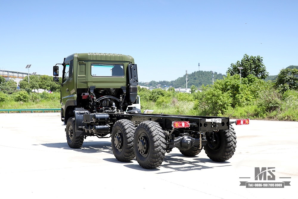 340马力东风6×6底盘_六轮驱动平头一排半底盘货车底盘_6*6出口特价整车