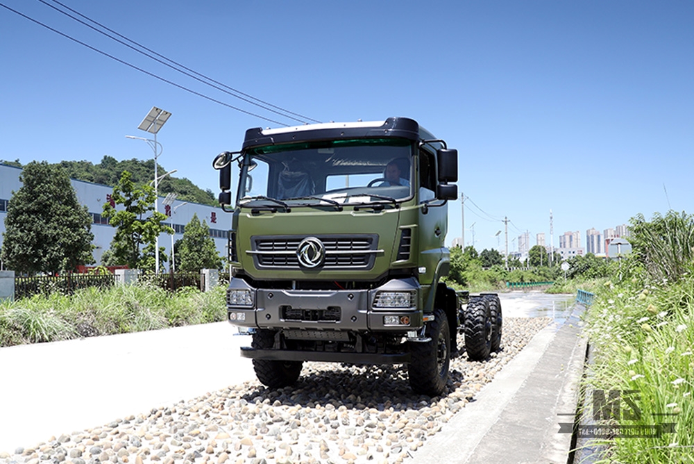 东风六驱底盘_6×6 340hp平头一排半底盘货车底盘_6*6出口特价整车