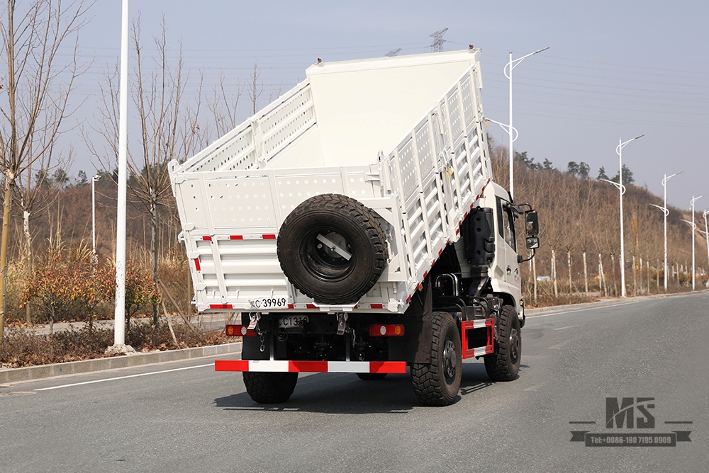 东风四轮驱动13吨自卸车_210马力4x4矿用自卸车集装箱高度越野卡车_两轴出口专用整车