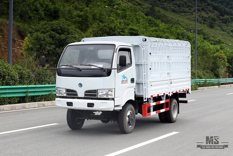 东风4*4轻卡篦条运输车_东风四轮驱动单排驾驶室仓储车_出售箱桩车_出口专用卡车