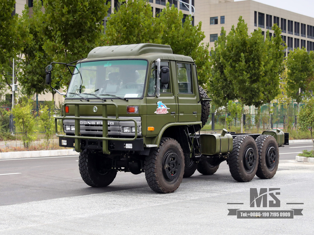 190HP Dongfeng EQ2102六轮驱动底盘 _ 6×6 EQ246 153双行驾驶室陆军绿色卡车底盘