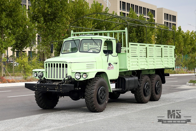 东风六轮驱动EQ2100越野卡车_190马力东风6×6 3.5T三轴单排尖头卡车带篷布杆_出口专用整车 
