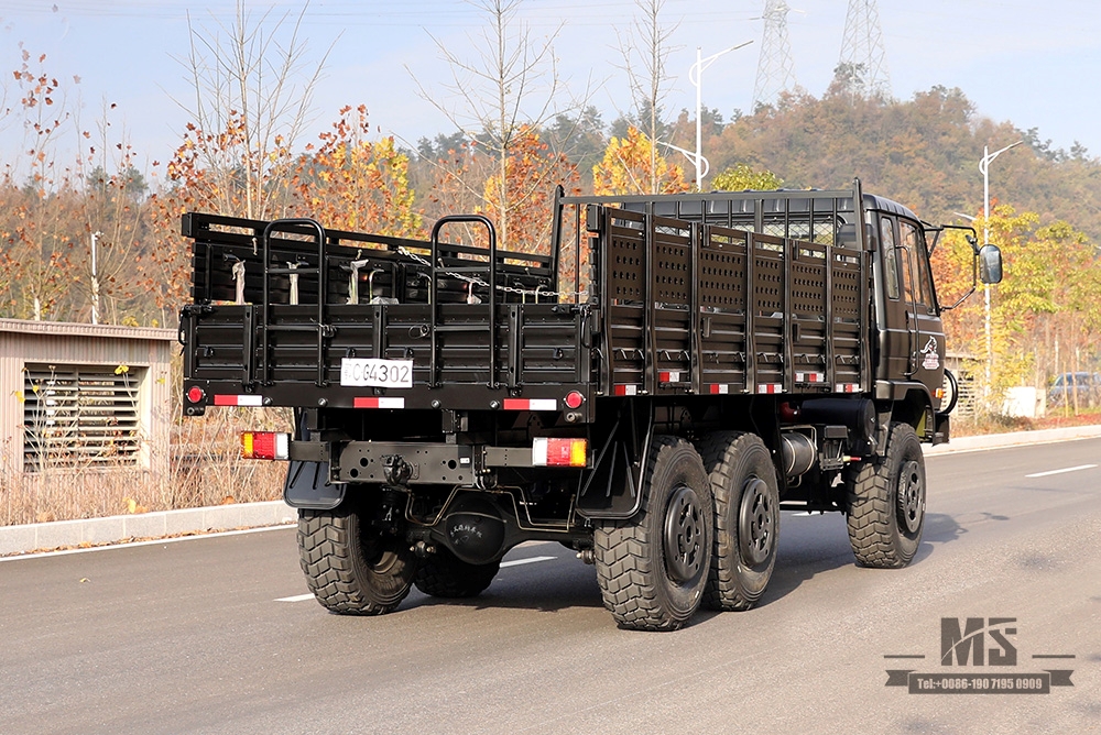 东风六轮驱动EQ2102卡车_190马力3.5吨三轴六轮驱动黑色越野货车_全轮驱动EQ2102G出口专用整车