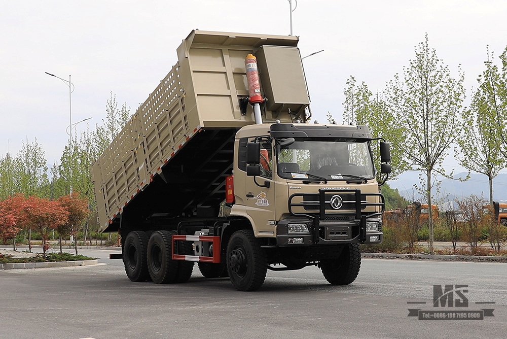 260马力东风6×6越野专用自卸卡车_六驱三轴后双胎矿用车_定制7T/13T叉车_出口专用整车