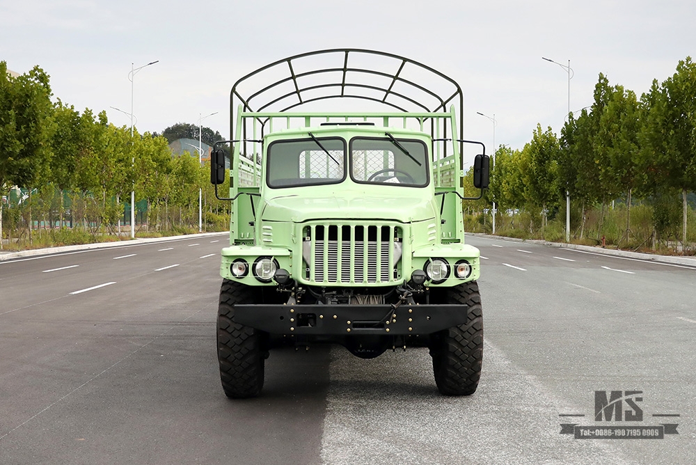 东风六轮驱动EQ2100越野卡车_190马力东风6×6 3.5T三轴单排尖头卡车带篷布杆_出口专用整车 