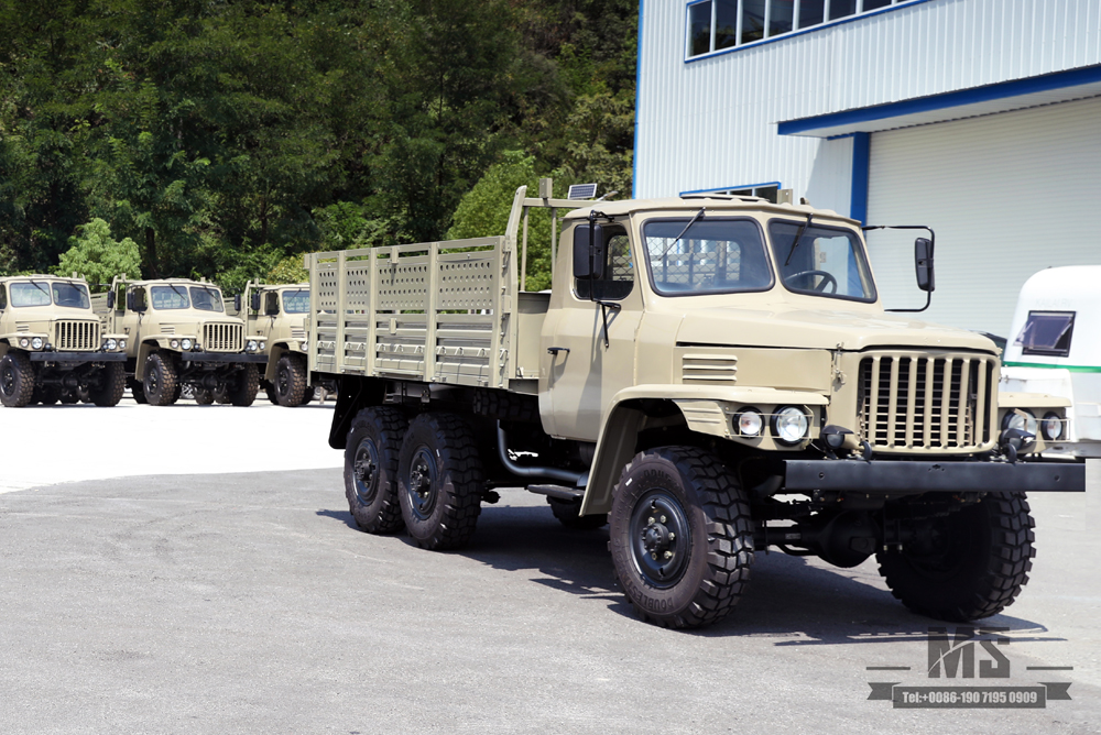 驼灰EQ2082卡车_东风170马力六驱240越野卡车_尖头双玻运输整车_6×6 25Y出口专用卡车