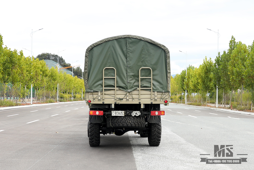 4*4东风货车_190马力长头2.5T越野卡车带绞车和篷布杆_四轮驱动卡车制造商出口专用整车